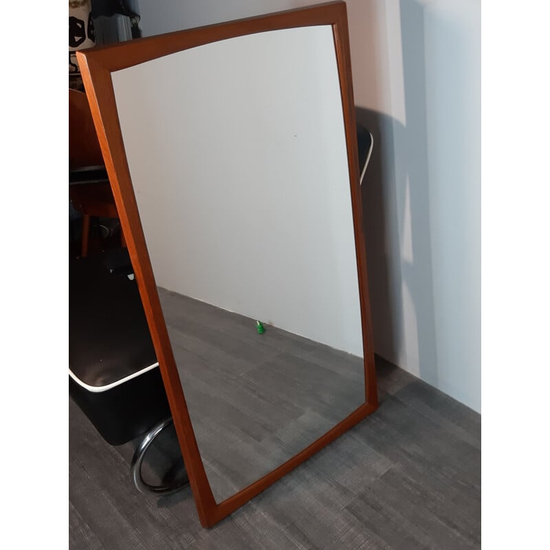 Vintage teak mirror by Aksel Kjersgaard 1960