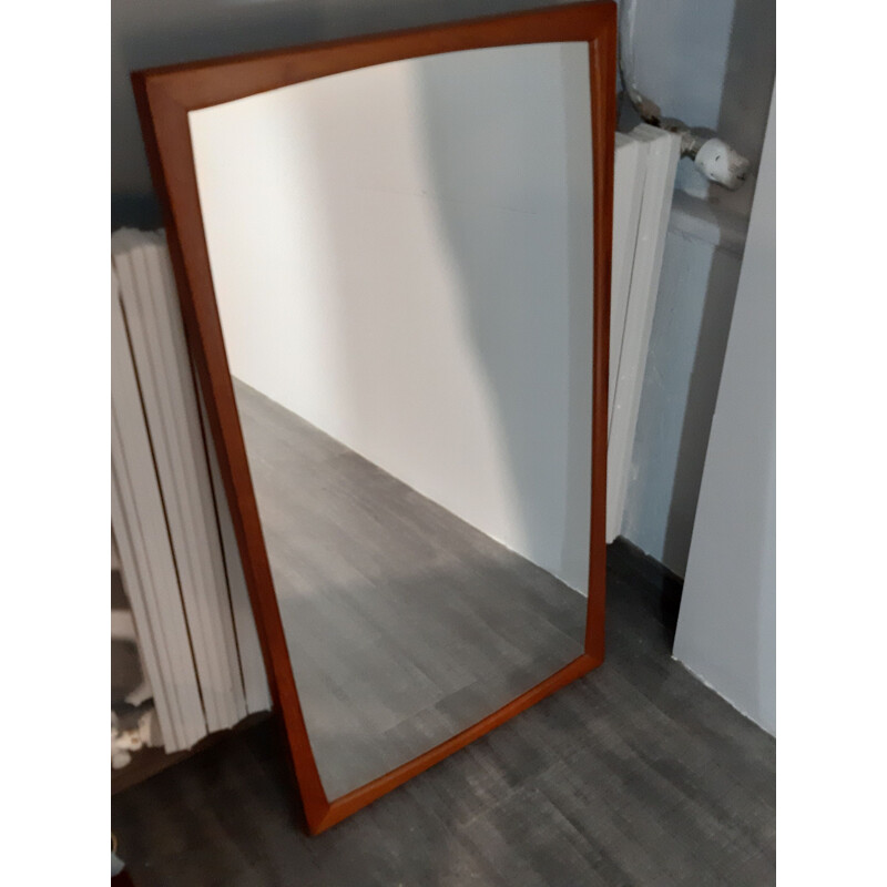 Vintage teak mirror by Aksel Kjersgaard 1960