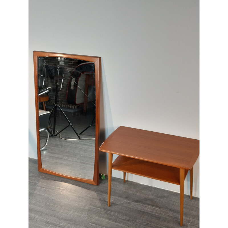 Vintage teak mirror by Aksel Kjersgaard 1960