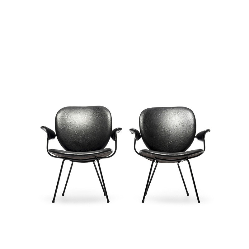 Kembo 302 chair in metal and leatherette, WH GISPEN - 1950s