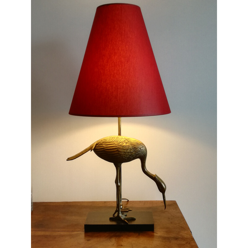 Vintage brass Heron lamp 1960 