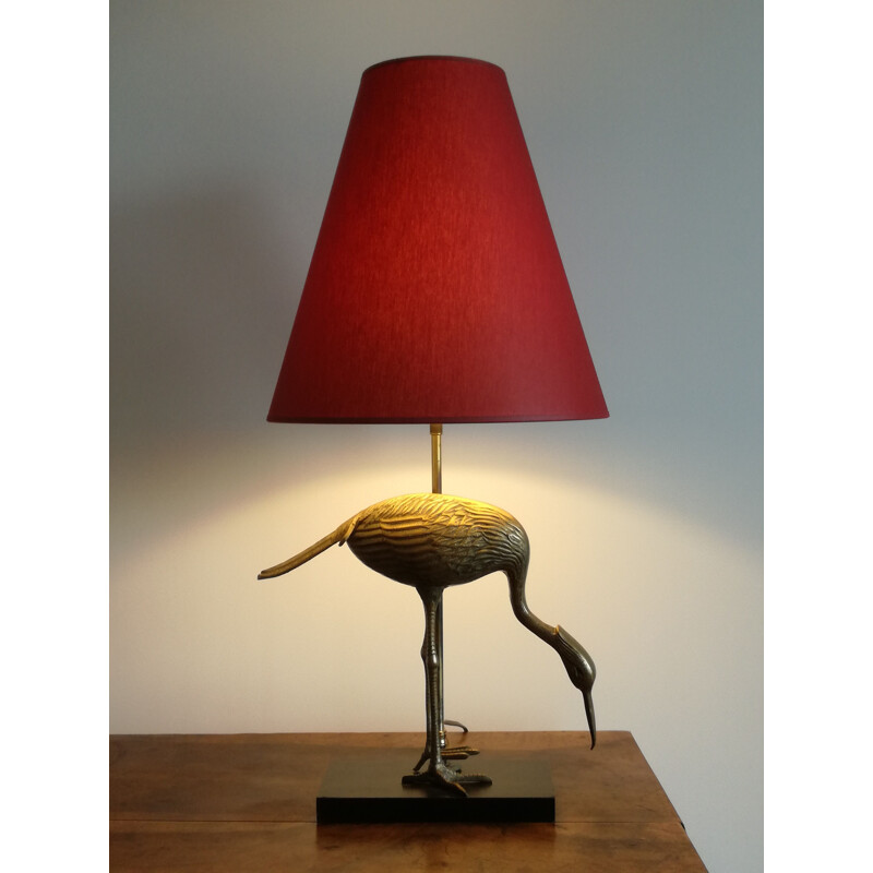 Vintage brass Heron lamp 1960 