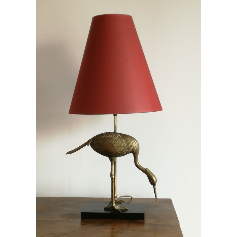 Vintage brass Heron lamp 1960 