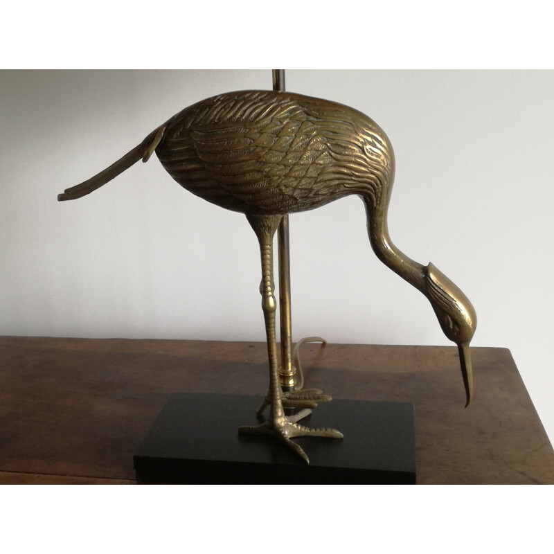 Vintage brass Heron lamp 1960 