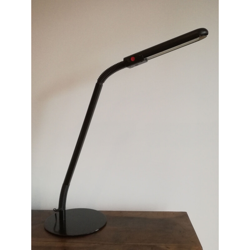 Vintage black metal desk lamp by Philippe Michel for Manade, 1980