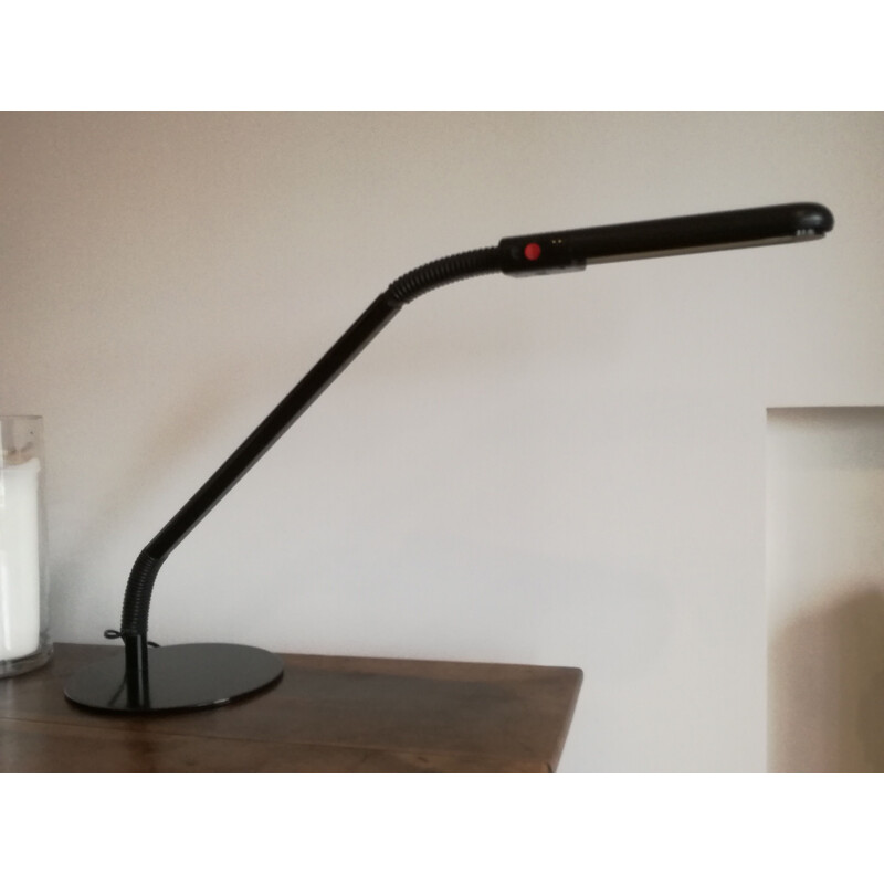 Vintage black metal desk lamp by Philippe Michel for Manade, 1980