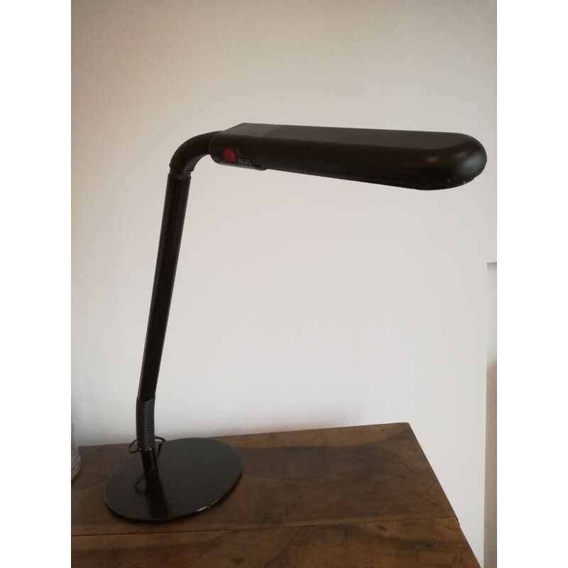 Lampe de bureau vintage en métal noir par Philippe Michel pour Manade, 1980