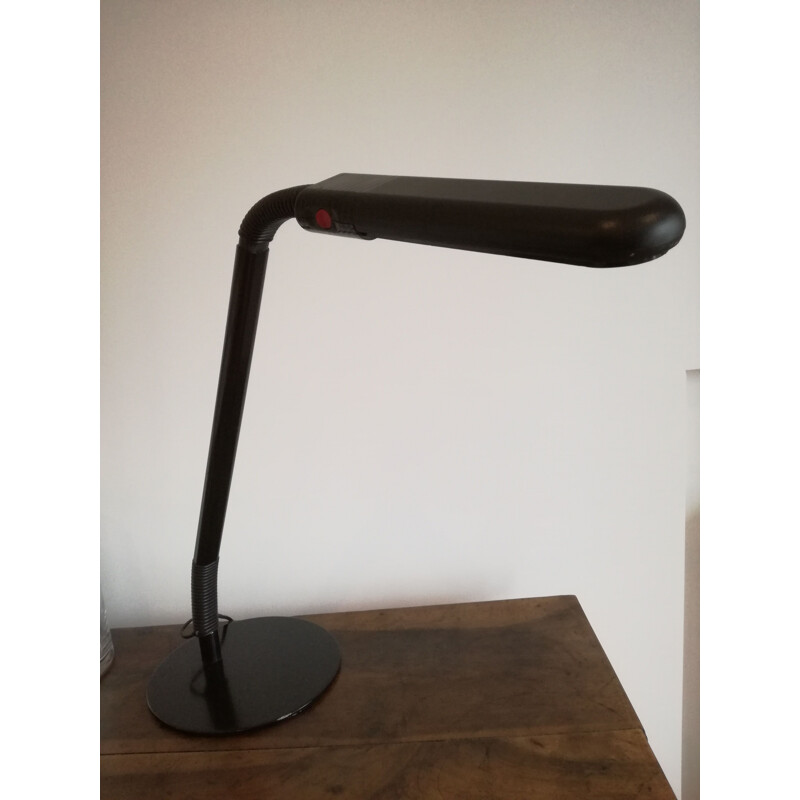 Vintage-Schreibtischlampe aus schwarzem Metall von Philippe Michel für Manade, 1980