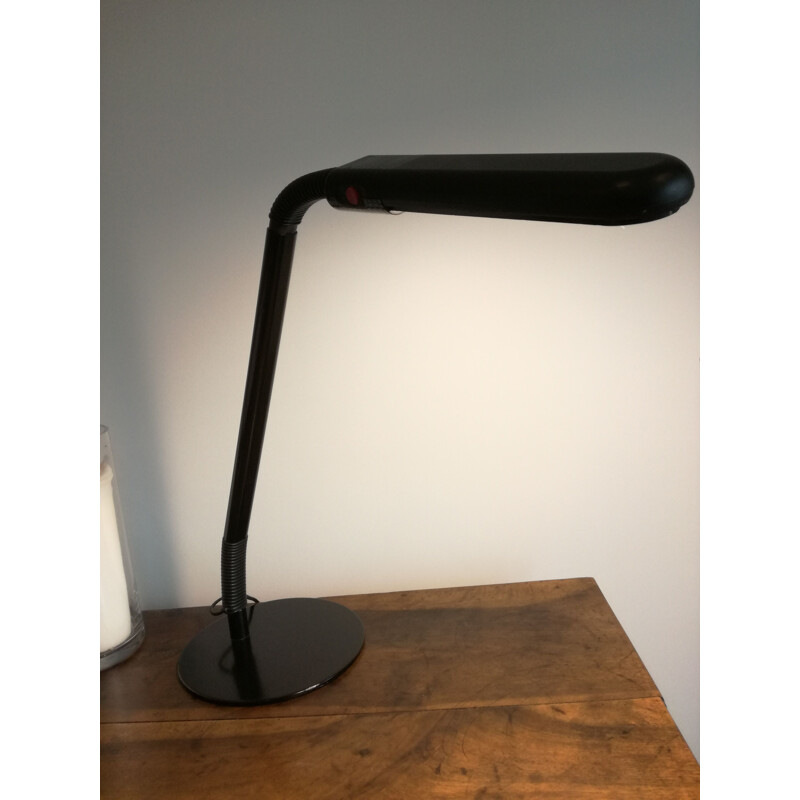 Lampe de bureau vintage en métal noir par Philippe Michel pour Manade, 1980