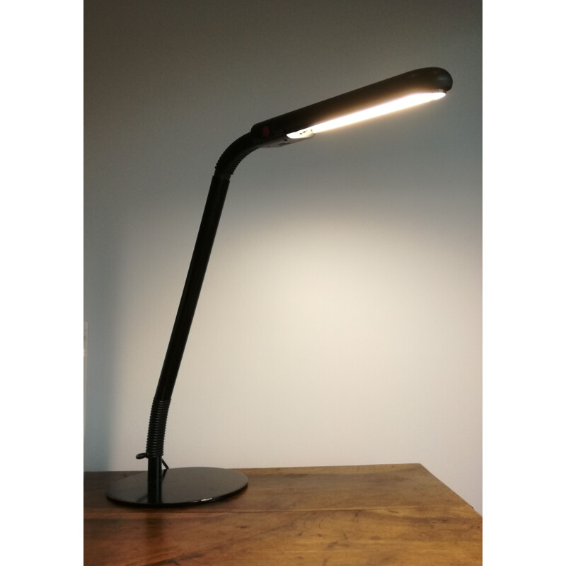 Lampe de bureau vintage en métal noir par Philippe Michel pour Manade, 1980