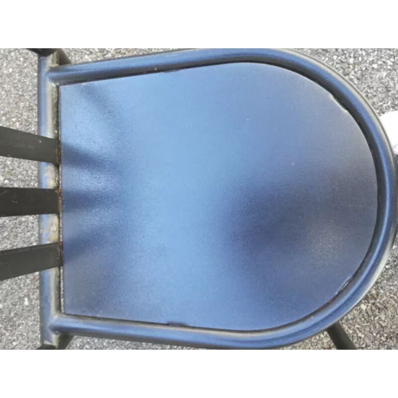 2 chaises vintage en metal noir par Mallet Stevens