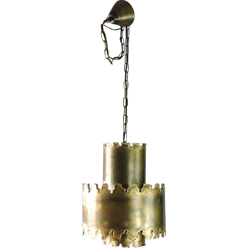 Lampada a sospensione scandinava in ottone vintage di Holm Sorensen