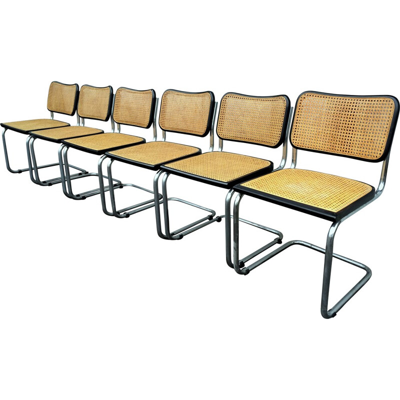 Set of 6 Cesca B32 chairs, Marcel BREUER - 1970s