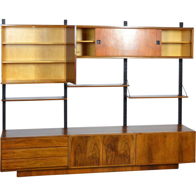 Modular vintage shelving system in rosewood 1960