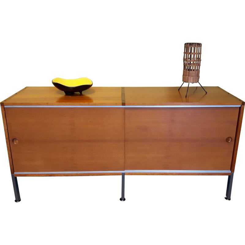 Wooden and metal sideboard, Joseph André MOTTE & Pierre GUARICHE - 1960s