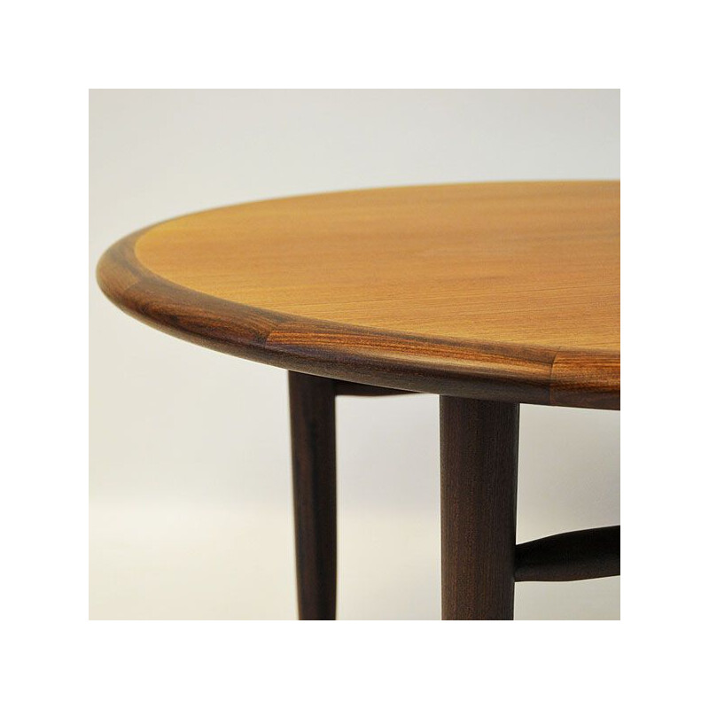 Vintage coffee table round in teak by Aase Dreieri Norway 1958