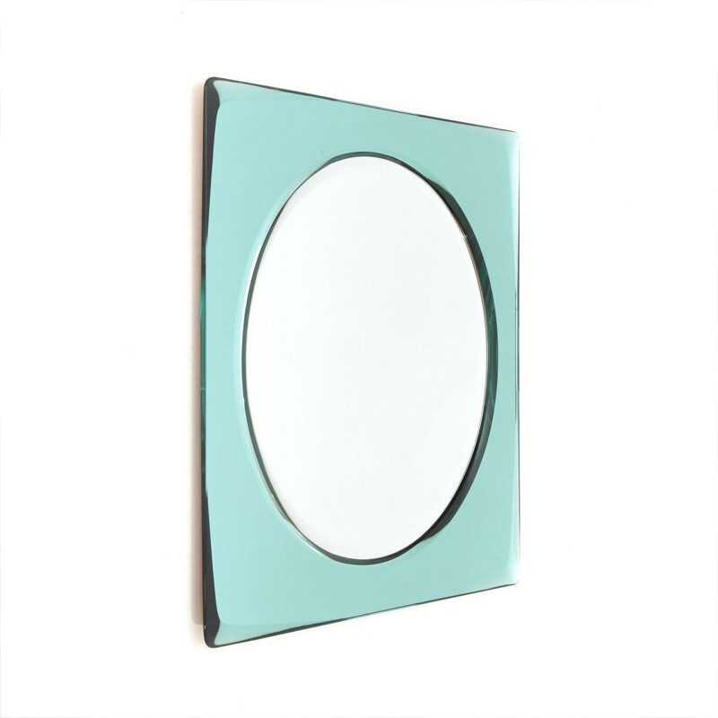 Miroir vintage cadre miroir bleu azur Italie années 1970