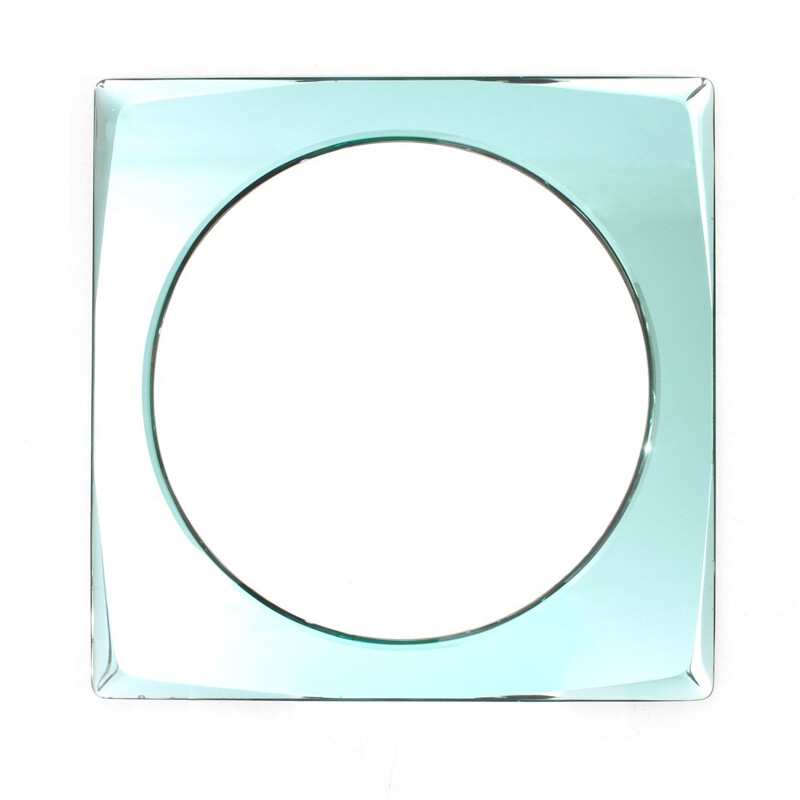 Miroir vintage cadre miroir bleu azur Italie années 1970