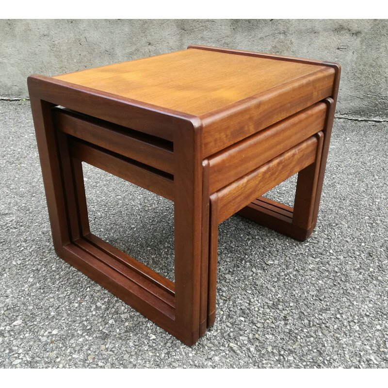 Vintage nesting tables in teak 1960s