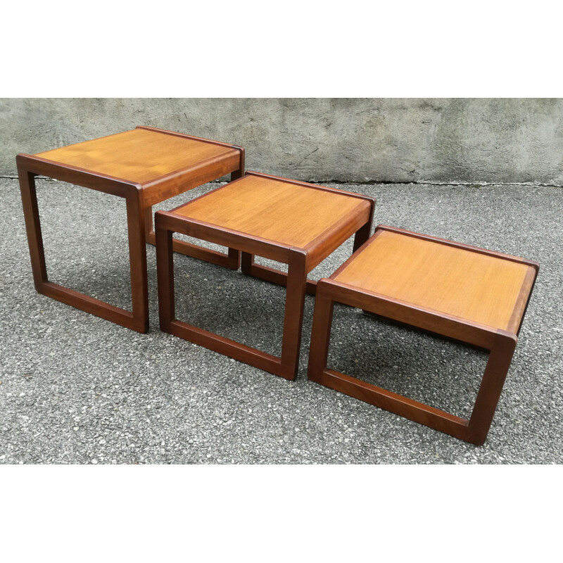 Vintage nesting tables in teak 1960s