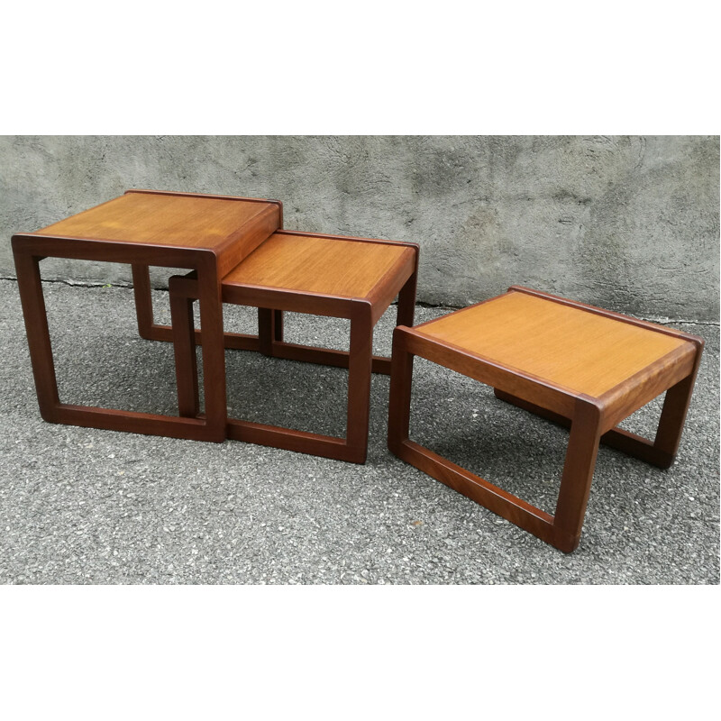 Vintage nesting tables in teak 1960s