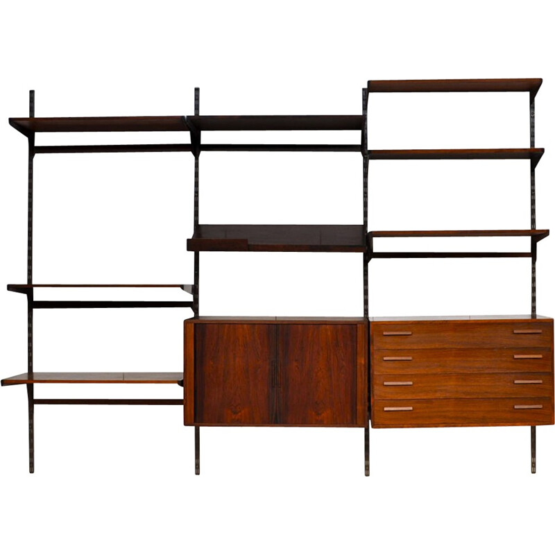 Felballes Mobelfabrik rosewood modular shelving system, Kai KRISTIANSEN - 1960s