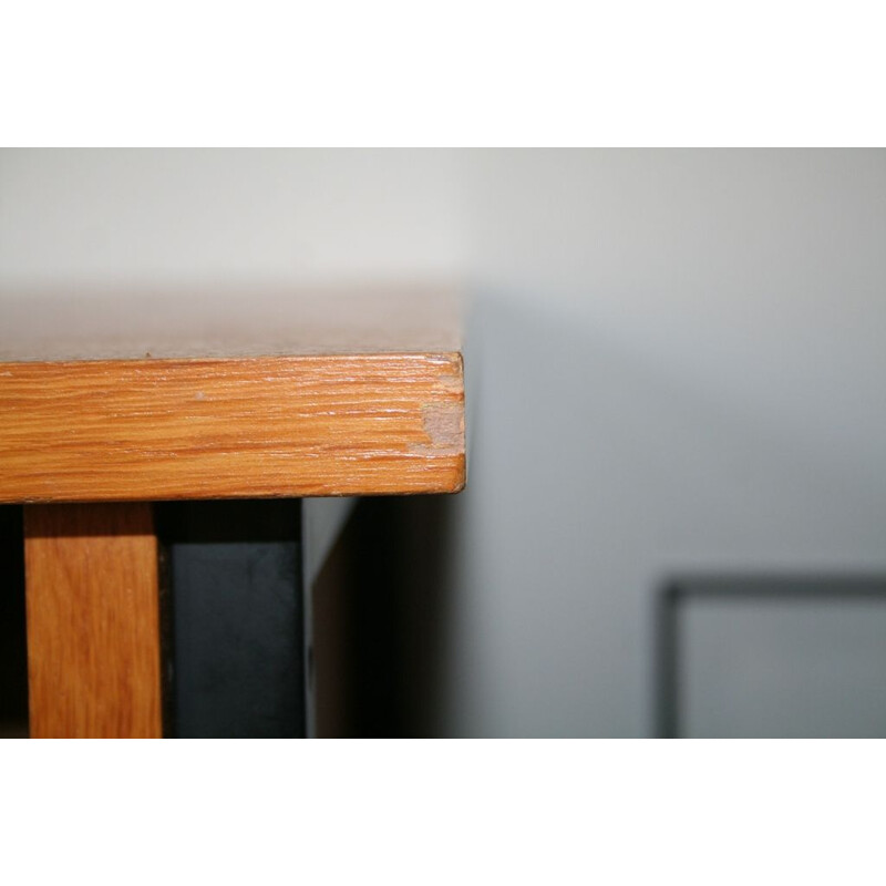 Vintage desk wood and metal 1950s