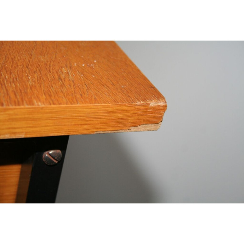Vintage desk wood and metal 1950s