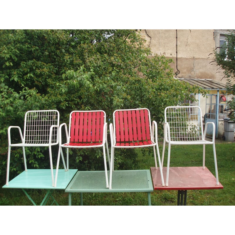 Set of 4 vintage garden chairs Emu model Rio Italy 1960s