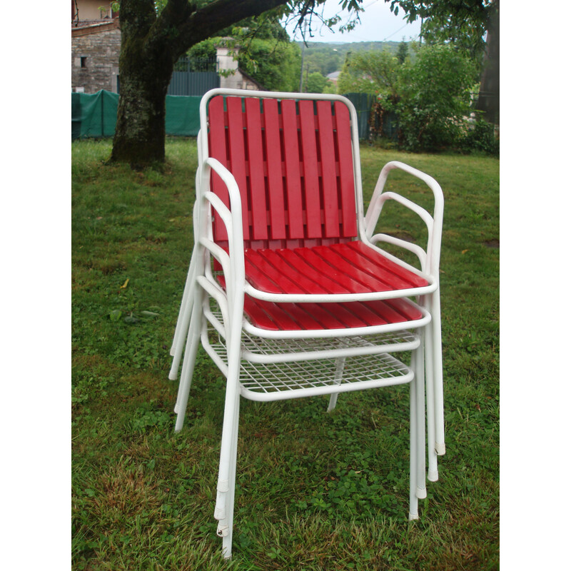 Set of 4 vintage garden chairs Emu model Rio Italy 1960s