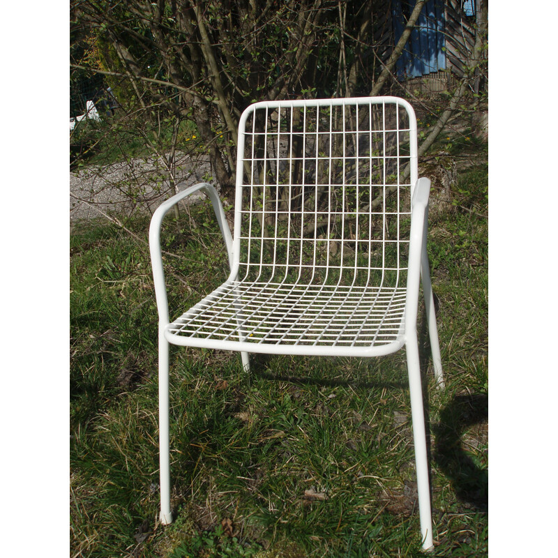 Ensemble de 4 chaises de jardin vintage Emu modèle Rio Italie 1960s