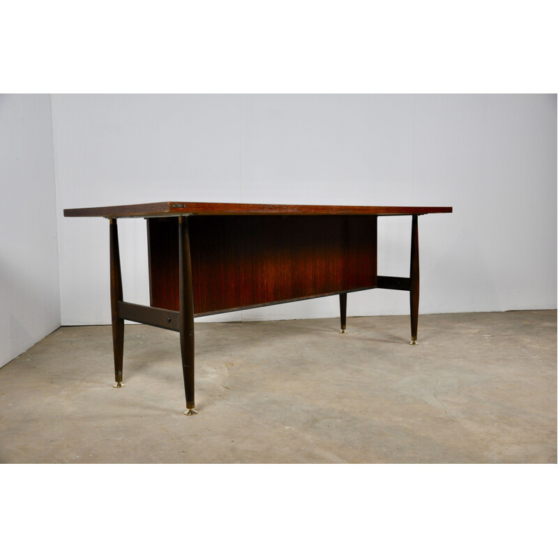 Vintage desk in rosewood Schirolli Mantova 1960s