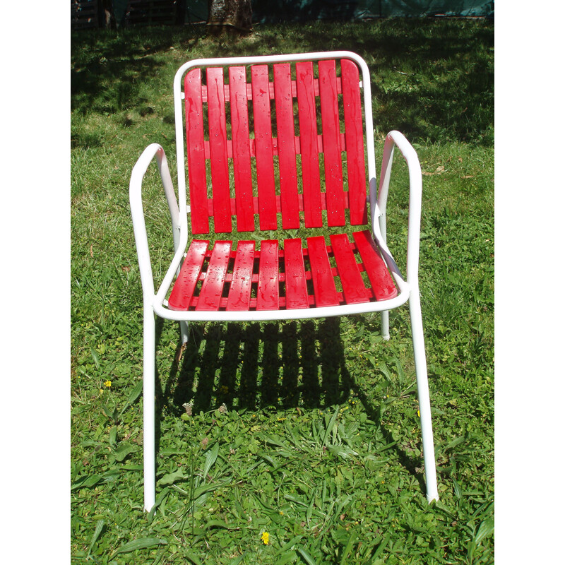 Ensemble de 4 chaises de jardin vintage Emu modèle Rio Italie 1960s