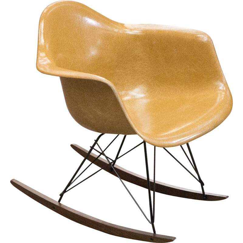 Herman Miller ochre dark RAR armchair, Charles & Ray EAMES - 1960s
