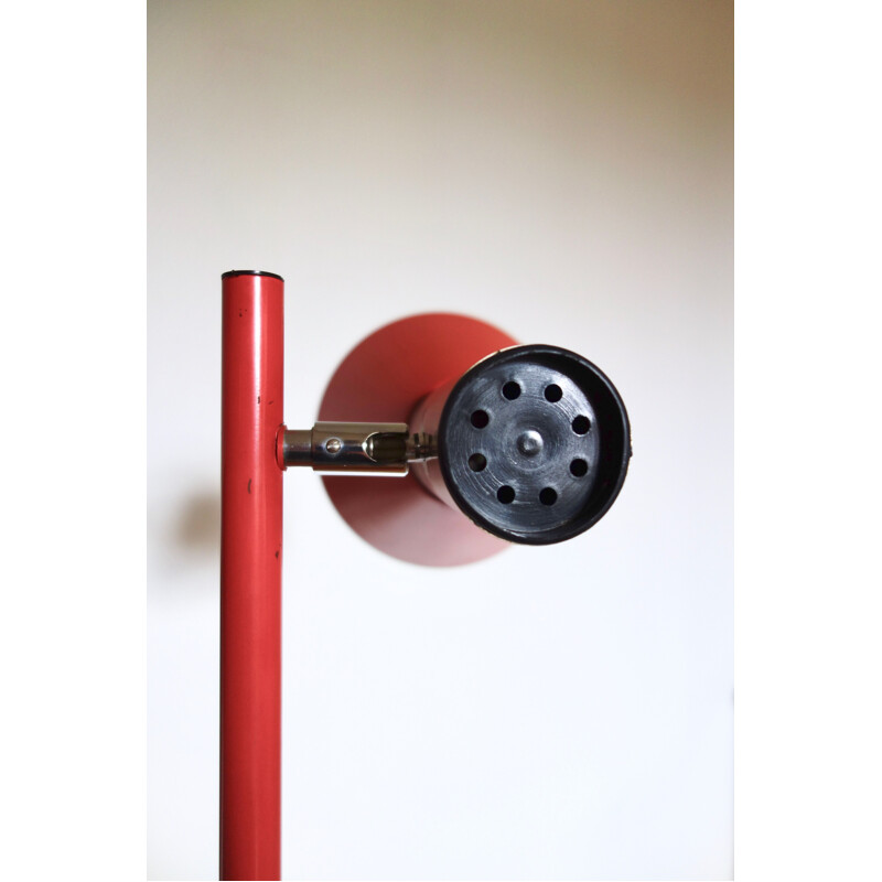 Vintage floor lamp red model 280 Fischer Leuchten 1970s