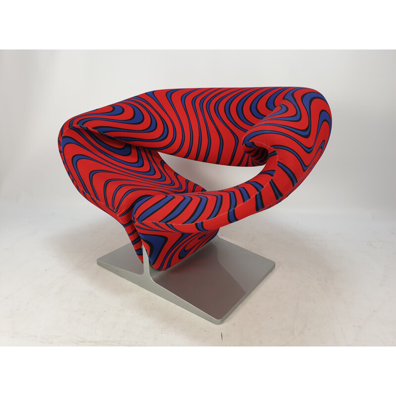 Vintage armchair & ottoman Ribbon by Pierre Paulin for Artifort, 1980s