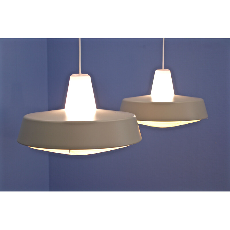 Pair of Danish pendant lamps in metal for Louis Poulsen