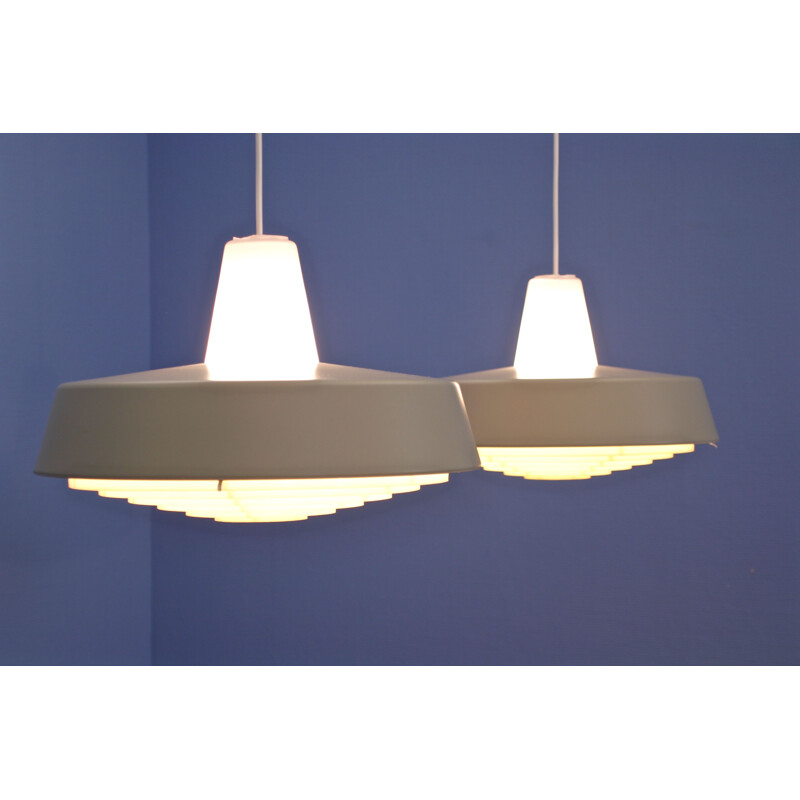 Pair of Danish pendant lamps in metal for Louis Poulsen