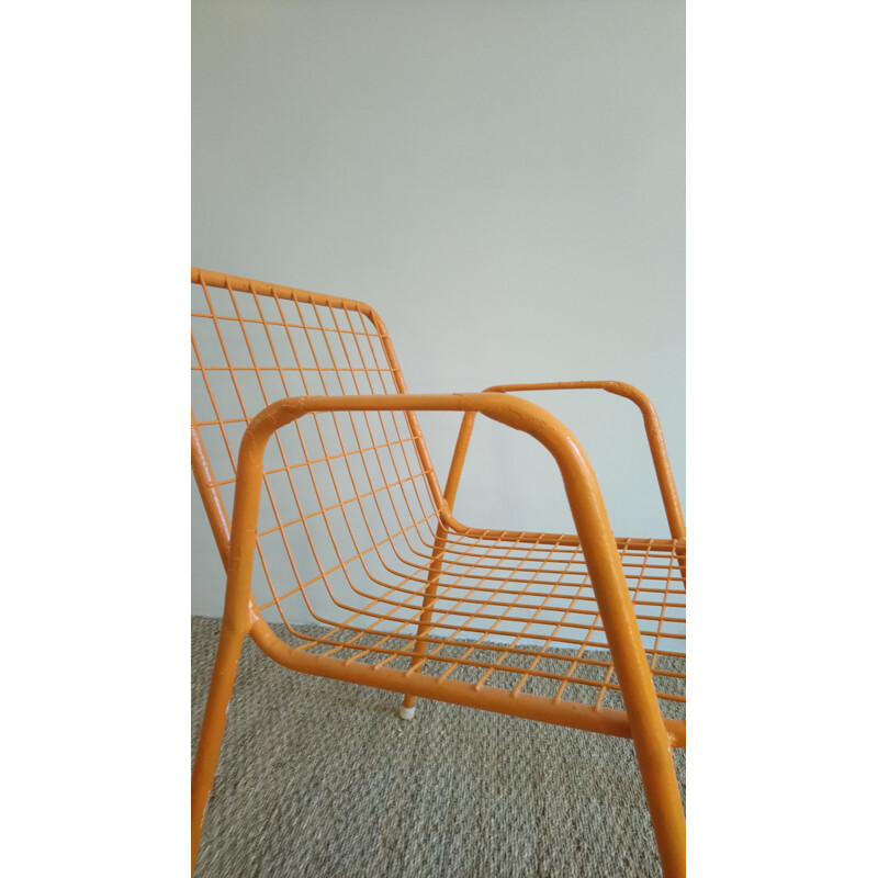 Set of 4 orange Rio chairs by EMU