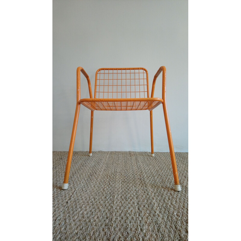 Set of 4 orange Rio chairs by EMU