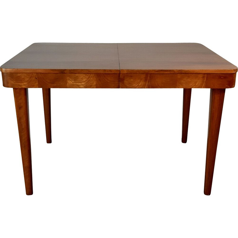 Table vintage extensible pour UP Zavody en noyer 1950