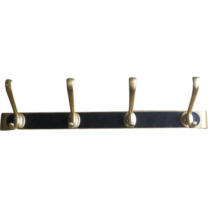 Vintage black and golden coat rack 1950s