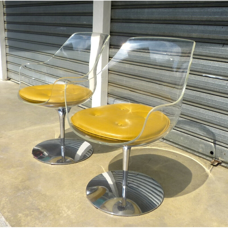 Pair of "champagne" chairs, Estelle LAVERNE - 1950s