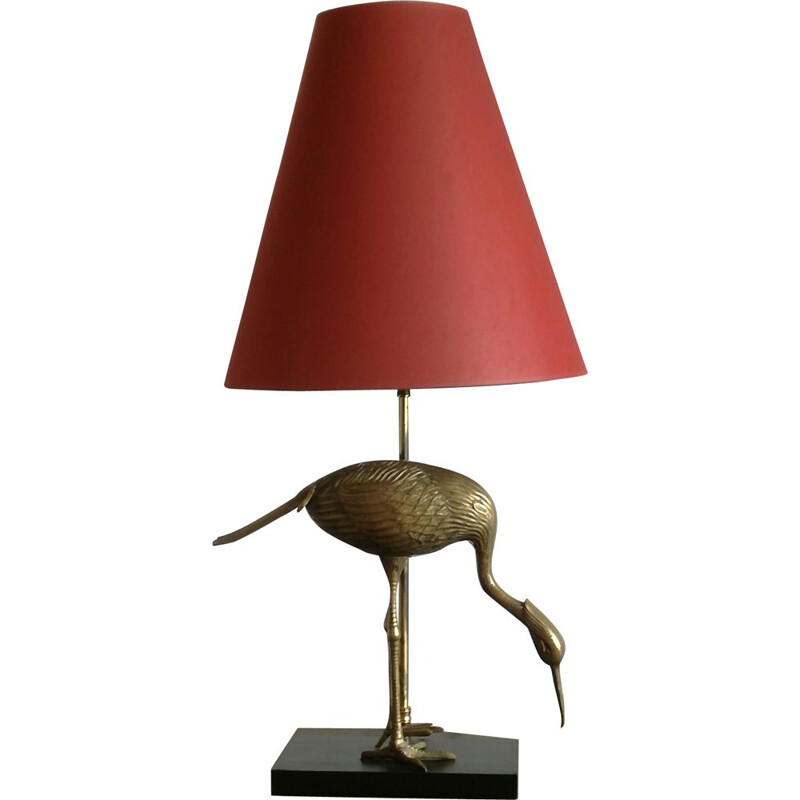 Vintage brass Heron lamp 1960 