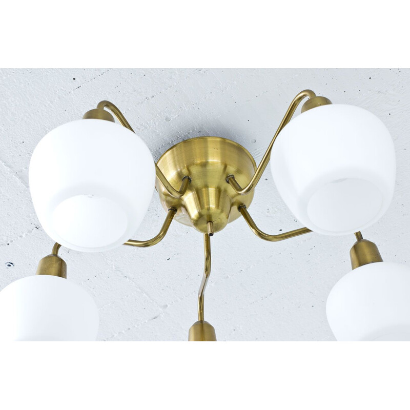 Vintage 5-armed ceiling lamp by Hans Bergström