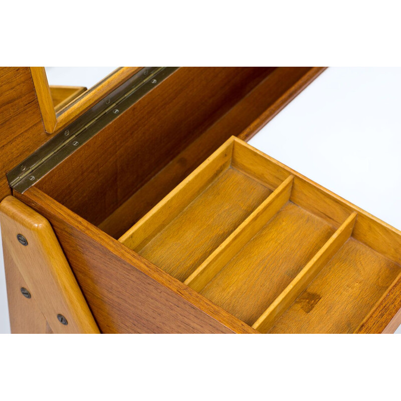 Small desk in beech and teak by Yngve Ekström for ESE Möbler