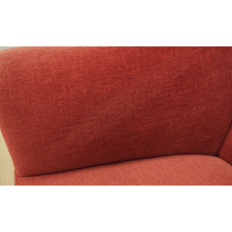 Vintage Scandinavian sofa in red velvet