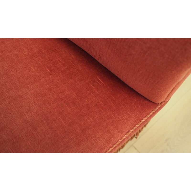 Vintage Scandinavian sofa in red velvet