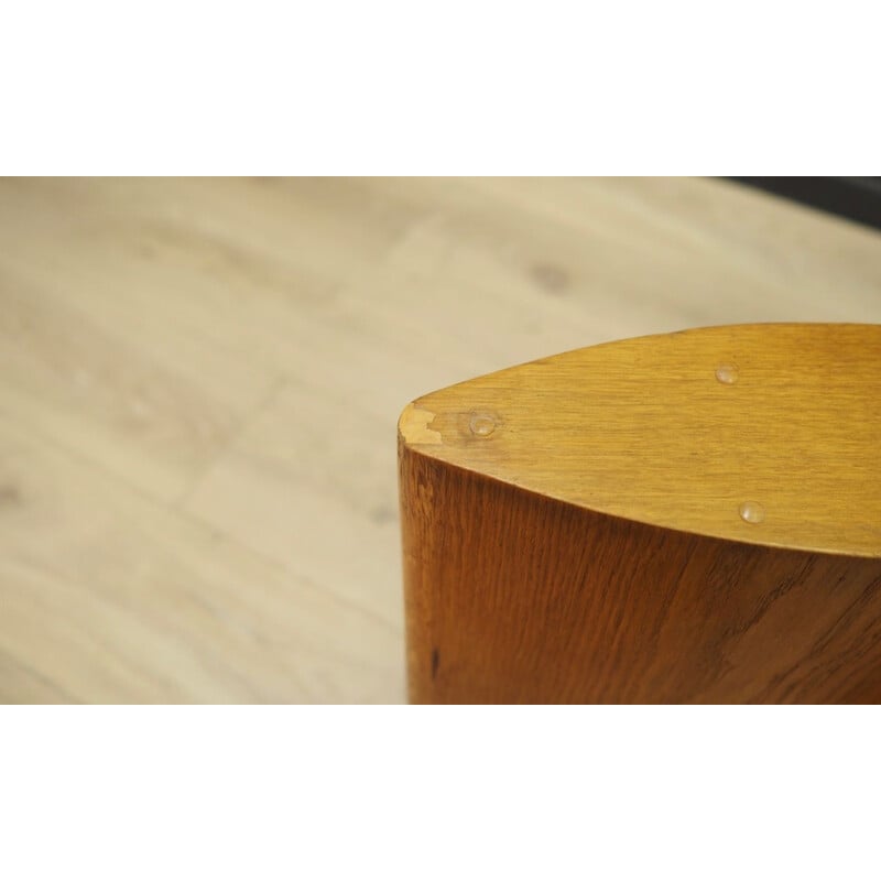 Table basse danoise en chêne avec plateau en verre