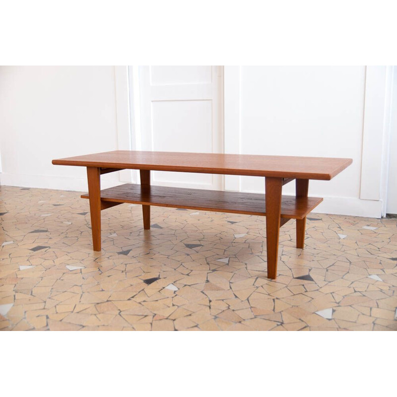 Vintage coffee table in teak Scandinavian 1960s